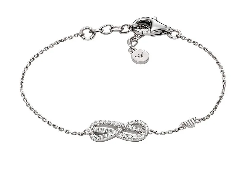 Emporio Armani Bracciale Infinity in argento con zirconi cubici EG3598040 donna