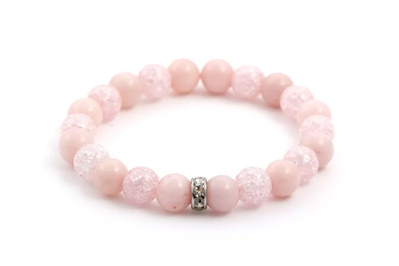 Agato Bracciale di perle in giadeite e cristallo sintetico MINK04/17 da donna