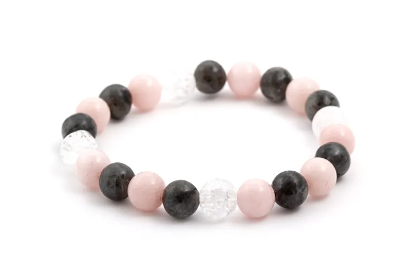Agato Bracciale di perline in giadeite, cristallo e labradorite MINK09/17 donna