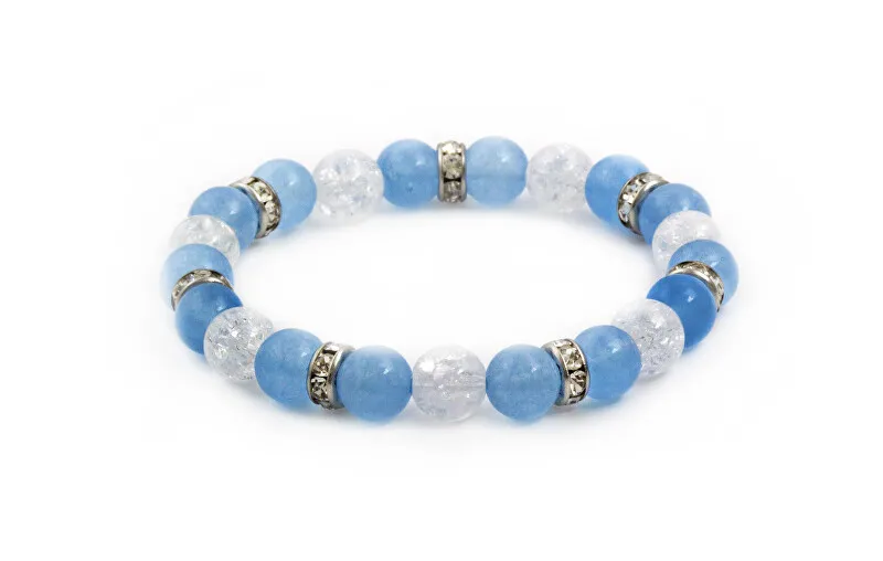 Agato Bracciale in giada malese e perline di cristallo MINK105/17 donna