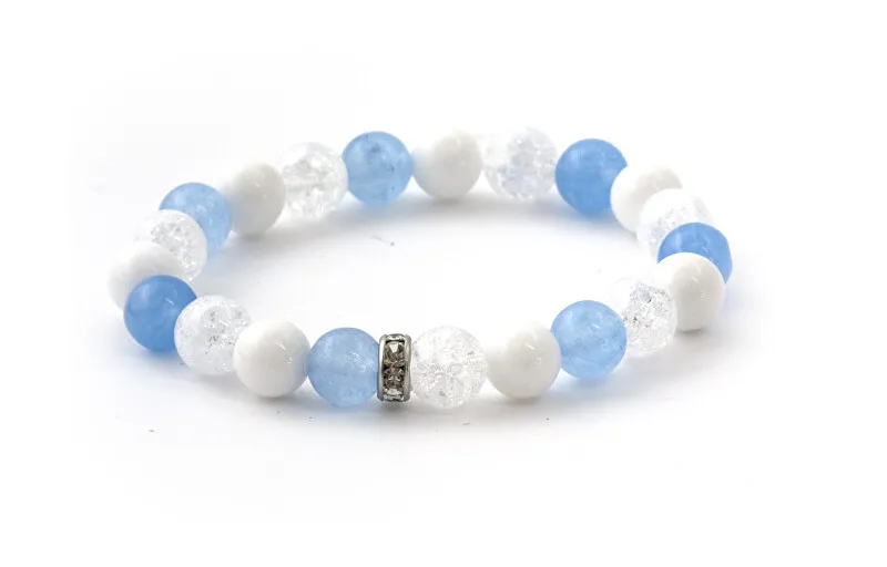 Agato Bracciale di perline di giada, giada e cristallo MINK119/17 donna