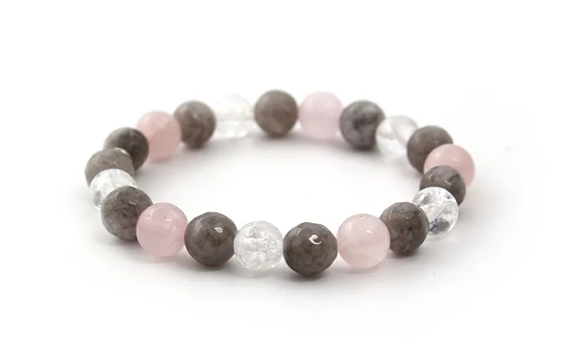 Agato Bracciale di perline di rosmarino, giada e cristallo MINK125/17 donna