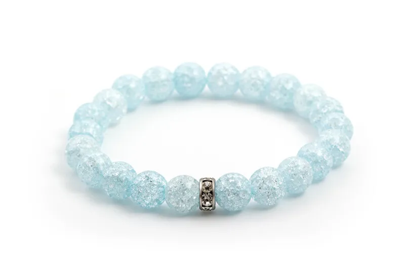 Agato Bracciale con perline in cristallo azzurro MINK45/17 donna