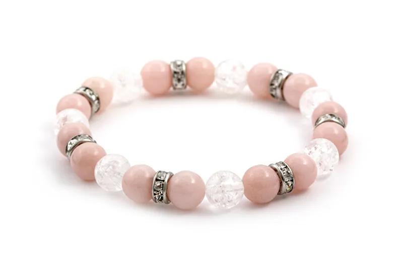 Agato Bracciale in giadeite e perline di cristallo MINK67/18 donna