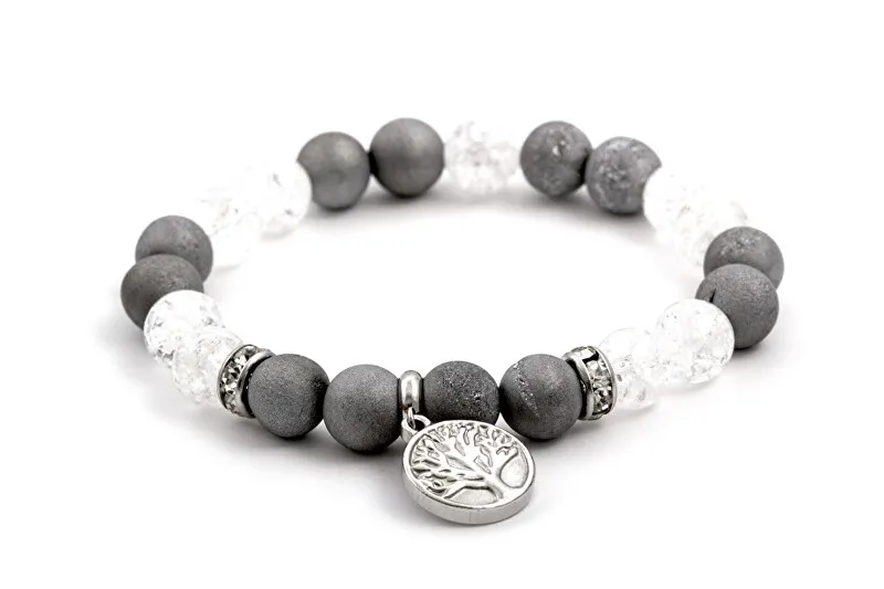 Agato Bracciale in agata e perline di cristallo MINK76/17 donna