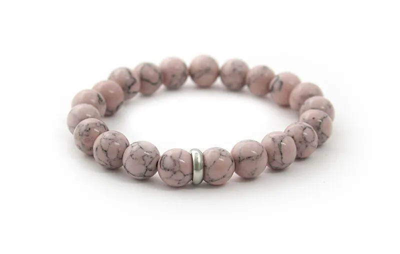 Agato Braccialetto di perline in howlite rosa MINK38/17 donna