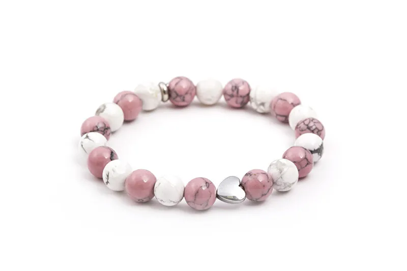 Agato Braccialetto di perline in howlite MINK91/17 donna