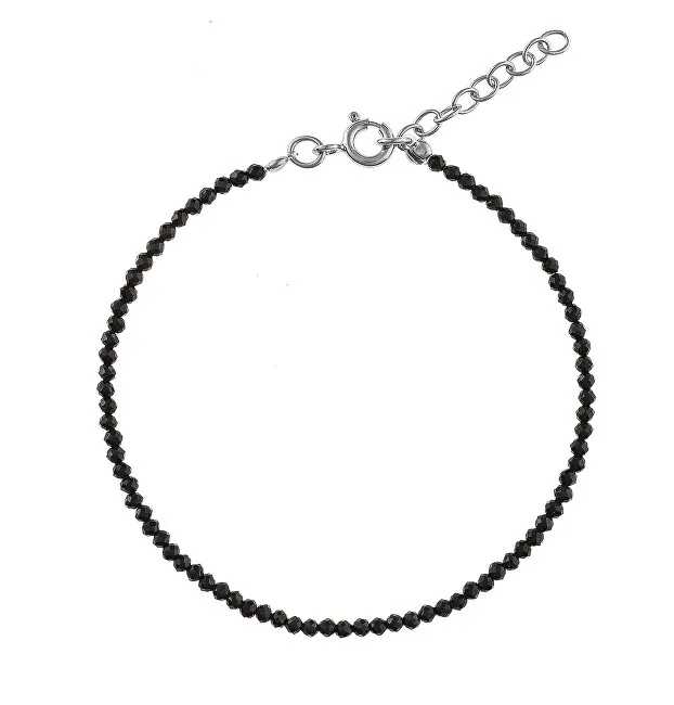 AGAIN Jewelry Bracciale con perline di spinello nero AJKNR010 donna