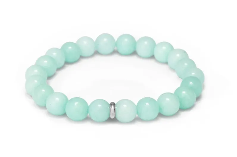 Agato Bracciale con perline di giada MINK143/17 donna