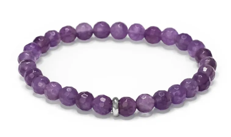 Agato Bracciale con perline di ametista MINK153/17 donna