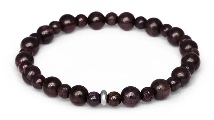 Agato Bracciale con perline di granato MINK155/17 donna