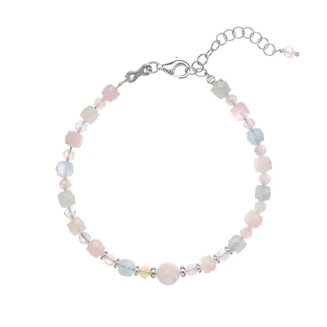 Alisia Bracciale con perline di morganite giocoso AL3769-Argento donna