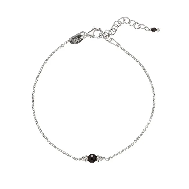 Alisia Bracciale minimalista in argento con spinello nero AL4897-Argento-Spinello donna
