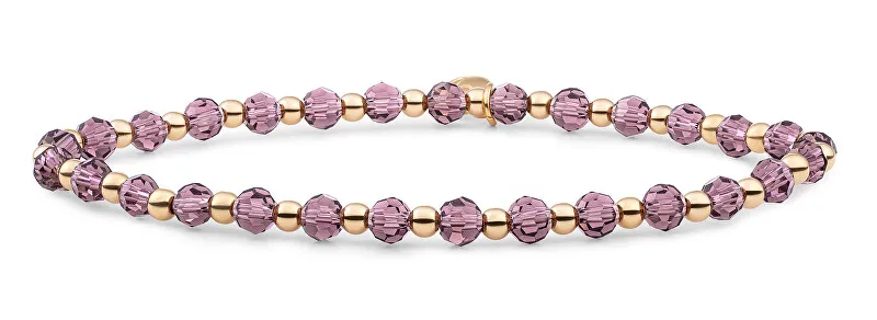Sparkling Bracciale con perline in oro rosa viola SBG-GEM59-3MM-MIX donna