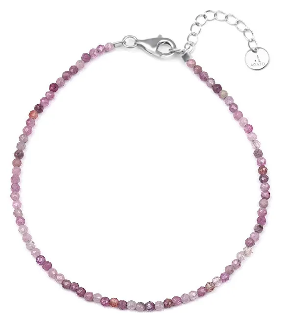 Agato Bracciale minerale con perle di rubino rosa POL-B12/21L donna