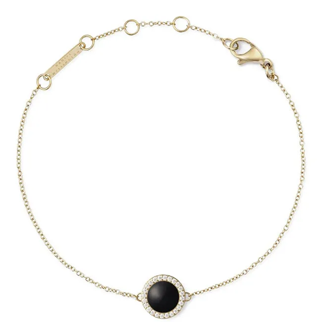 Daniel Wellington Delicate bracciale placcato oro con agata nera e cristalli DW00401426 donna