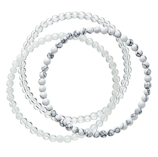 Evolution Group Elegante set di bracciali con perline 43043.3 bianchi donna