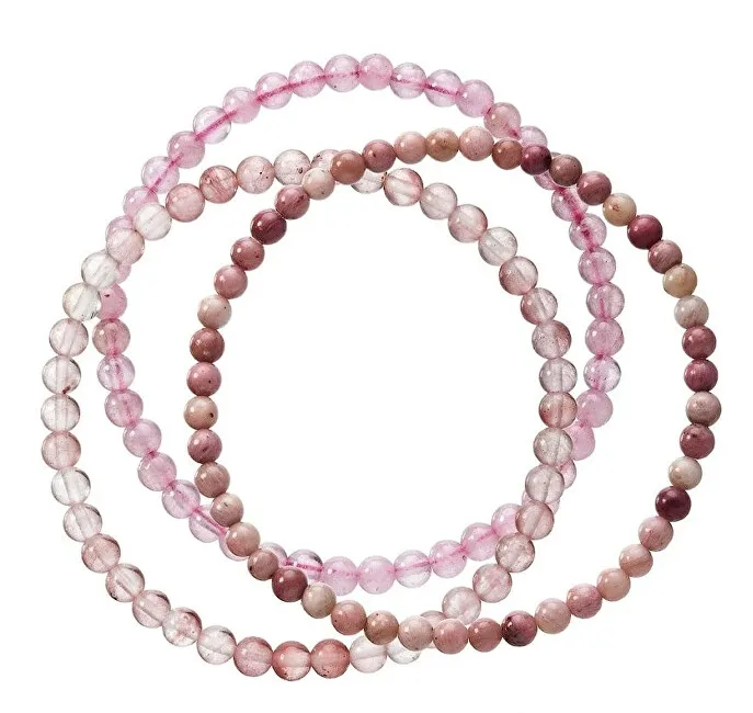 Evolution Group Elegante set di bracciali in pietre minerali 43043.3 rosa donna