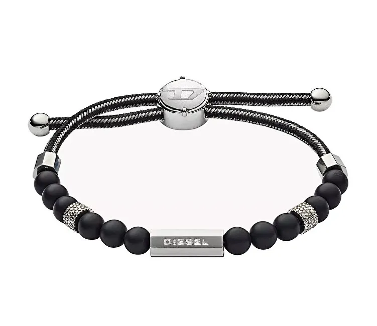 Diesel Bracciale tessile con perle di agata DX1151040 uomo