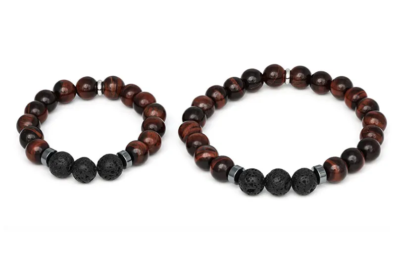 Agato Bracciale minerale per padre e figlio MINK144/SET (onice, apatite, ematite) uomo
