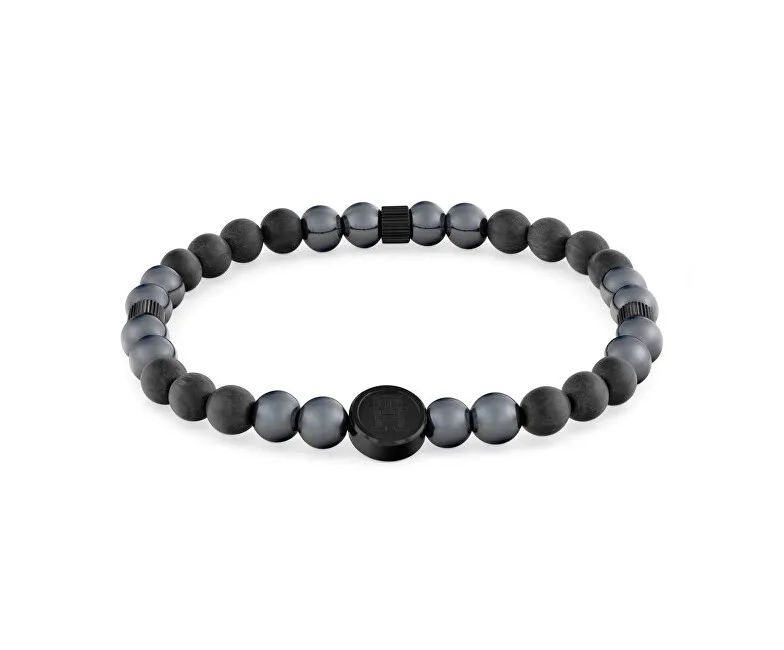 Tommy Hilfiger Bracciale con perline nere TH85 Beads 2790625 uomo
