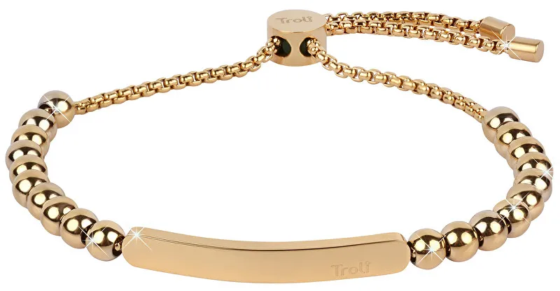 Troli Bracciale placcato oro con perle in acciaio da donna