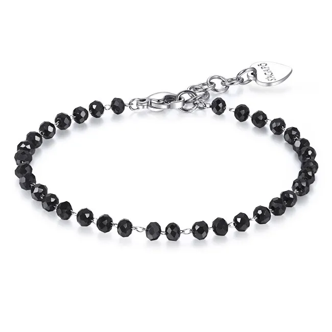 S'Agapõ Bracciale con perline nere Happy SHAC49 donna