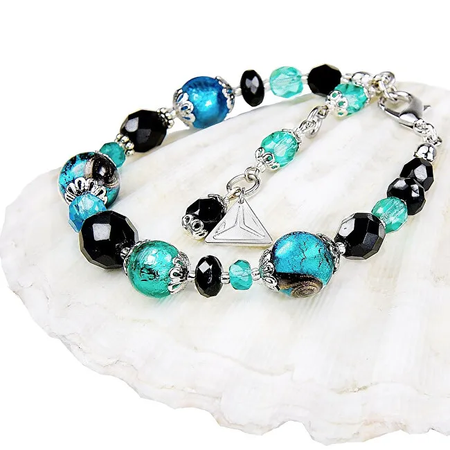 Lampglas Bracciale misterioso Deep Sea con perle Lampglas e argento puro BP11 donna