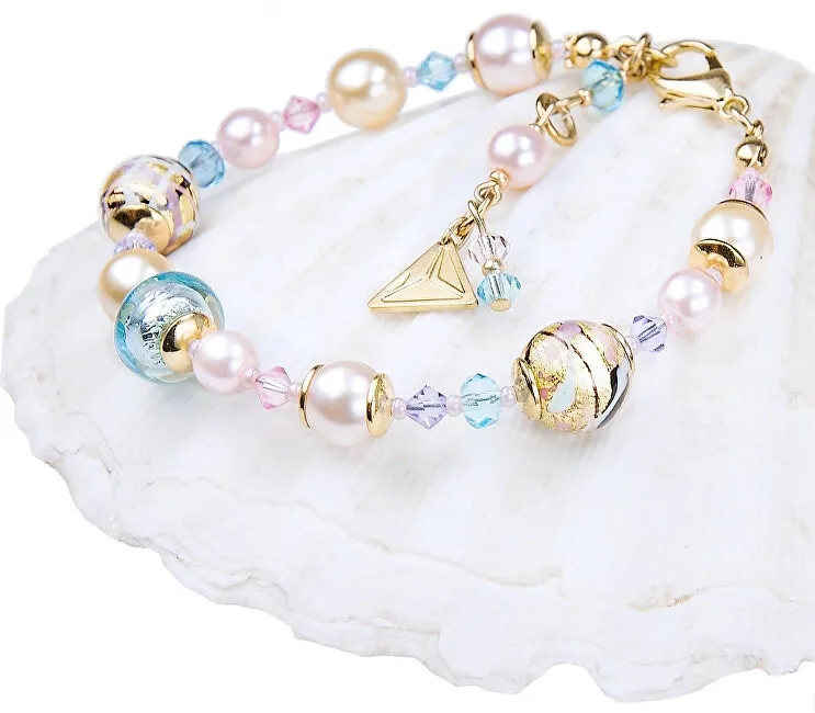 Lampglas Bellissimo bracciale Romantic Roots con perle Lampglas e oro 24 carati BP13 donna