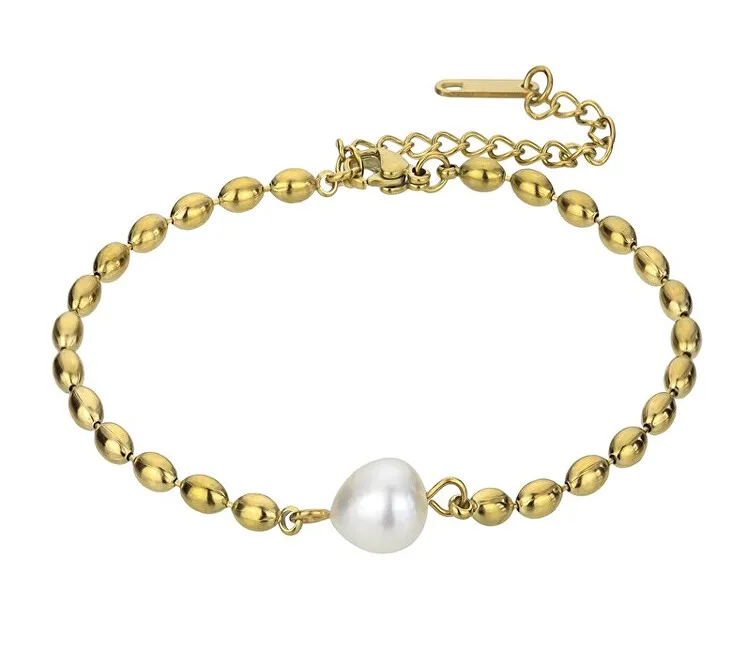 Emily Westwood Bracciale Stevie in perle d'acqua dolce placcate in oro EWB23059G donna