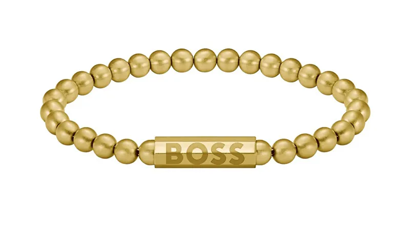 Hugo Boss Bracciale con perline placcato oro Sfera 1580666 - Lunghezza: 19 cm uomo