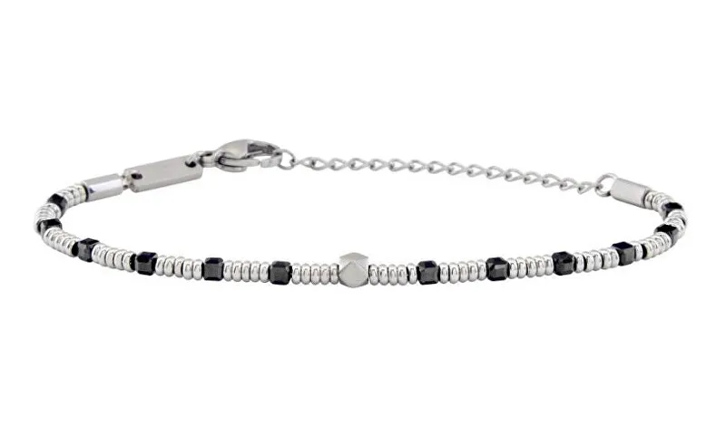 BREIL Bracciale di perline con spinello nero Priam TJ3649 uomo