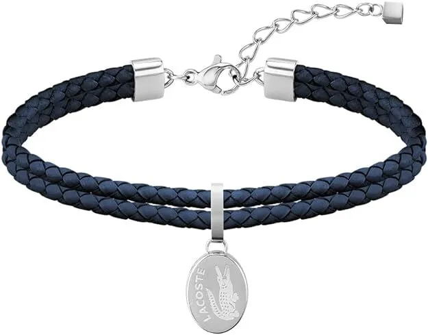 Lacoste Bracciale in pelle blu scuro Sneak 2040055 donna