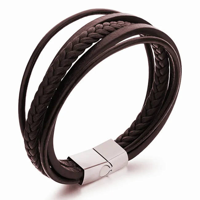 Troli Bracciale realizzato con cinturini in pelle marrone Pelle uomo