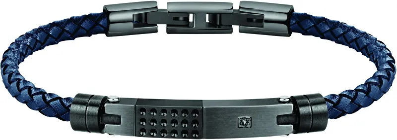 Morellato Bracciale da uomo in pelle blu Moody SQH21 uomo