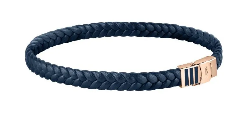 Morellato Bracciale in pelle blu intrecciata Moody SQH49 uomo