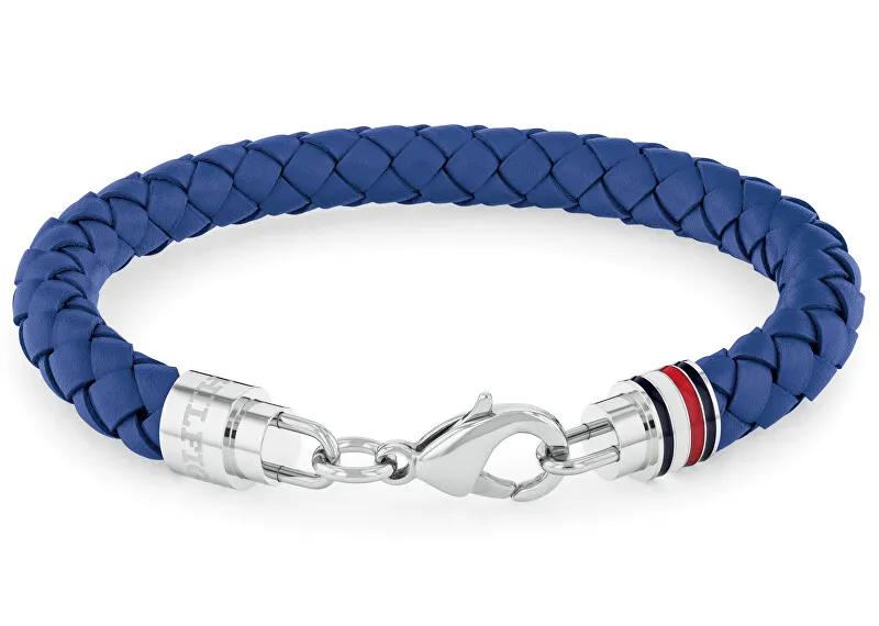 Tommy Hilfiger Elegante bracciale da uomo in pelle blu Tyson 2790548 uomo
