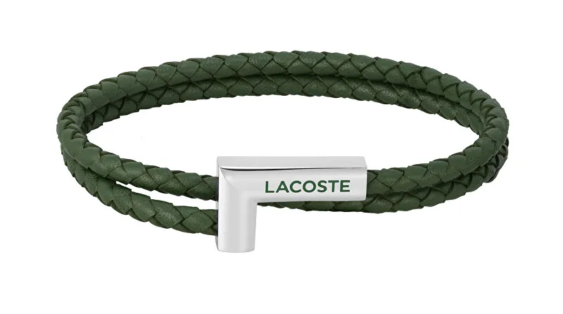 Bracciale Lacoste in pelle verde Swarm 2040151 uomo