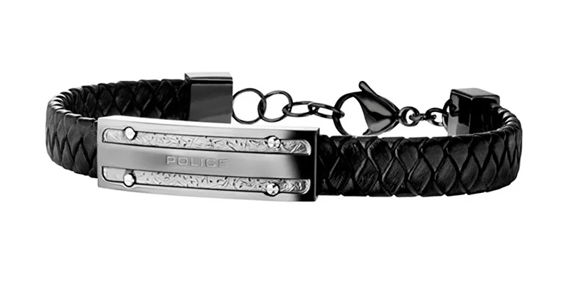Police Bracciale in pelle senza tempo PJ26046BLU.03 uomo