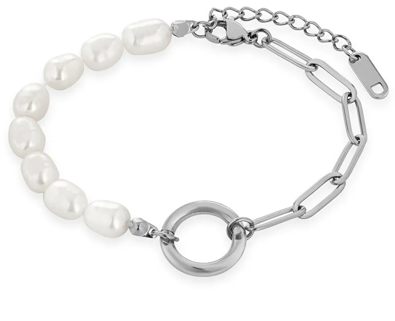 Troli Affascinante bracciale in acciaio con perle TO3942 donna