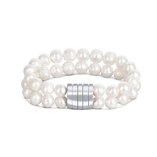 JwL Luxury Pearls Bracciale doppio/doppia fila di perle bianche autentiche JL0598 donna