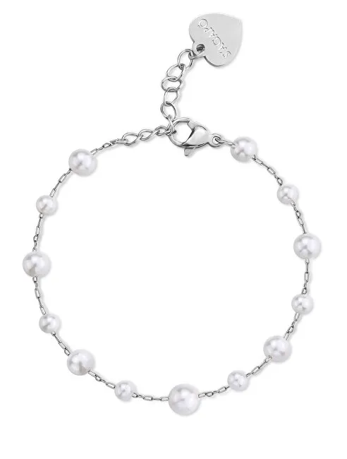 S'Agapõ Bracciale da donna in acciaio con perle artificiali Wisdom SWI17 donna