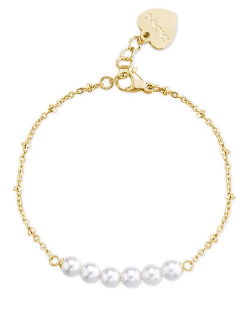 S'Agapõ Elegante bracciale placcato oro con perle Wisdom SWI20 donna