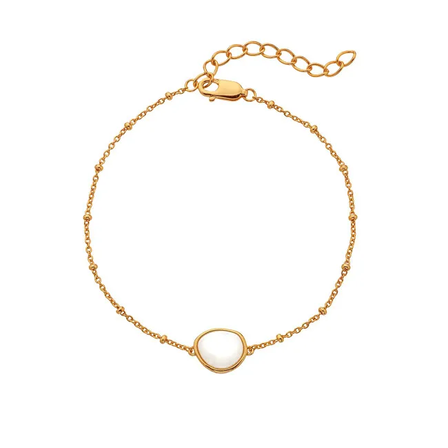Hot Diamonds Elegante bracciale placcato oro con diamanti e madreperla Golden Edit Soul DL704 da donna