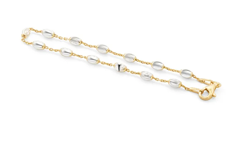 Beneto Exclusive Elegante bracciale bicolore placcato oro AGB605 - Lunghezza: 18 cm donna