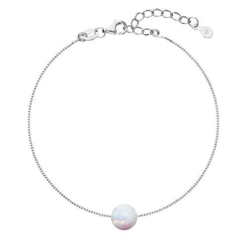 Evolution Group Bracciale affascinante con opale sintetico bianco 13019.1 donna
