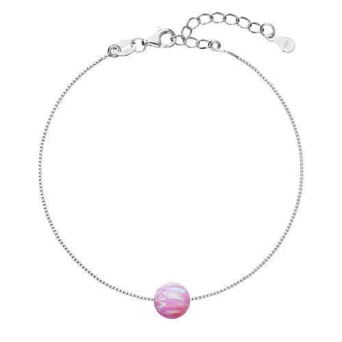 Evolution Group Bracciale delicato con opale sintetico rosa 13019.3 rosa donna