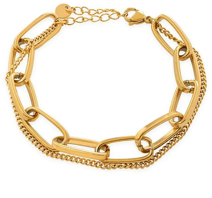 Troli Elegante bracciale doppio placcato oro da donna