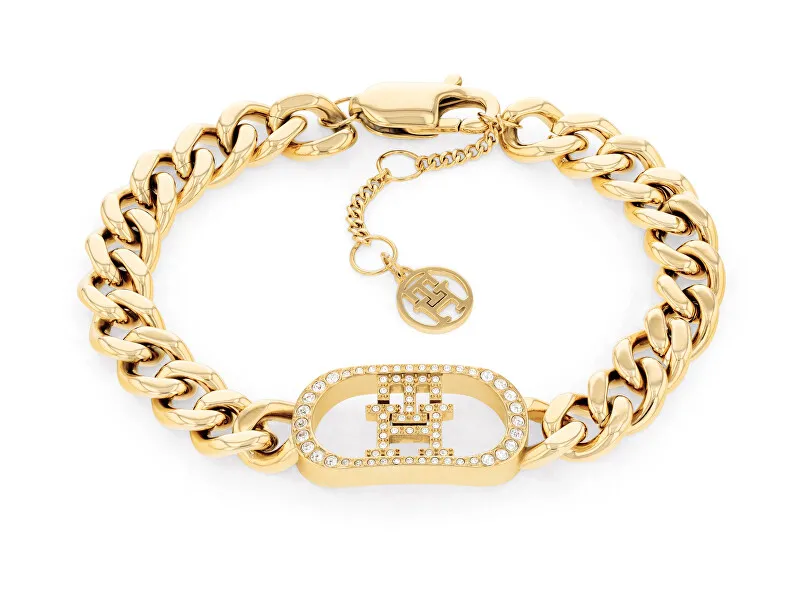 Tommy Hilfiger Bracciale monogramma placcato oro di lusso 2780895 donna