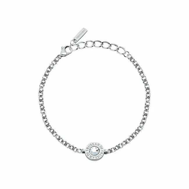 Trussardi Bracciale placcato oro con cristallo e logo a T, elegante, TJAXC116 donna